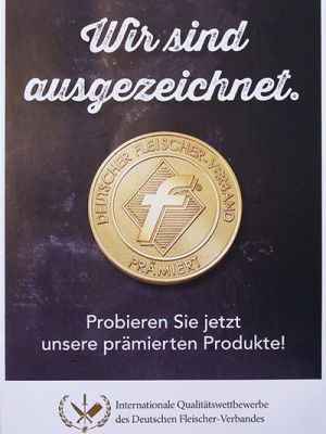 Auszeichnung vom Deutschen Fleischer-Verbandes